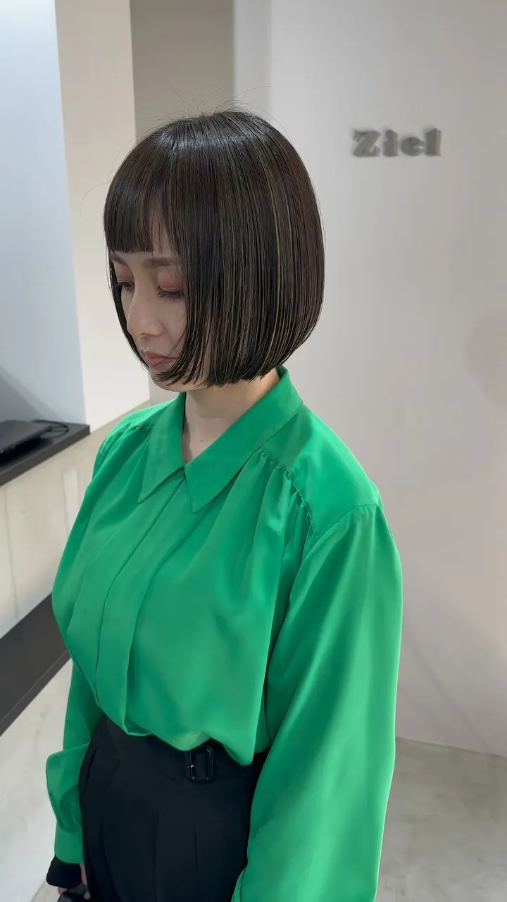 ボブにハイライトが可愛い